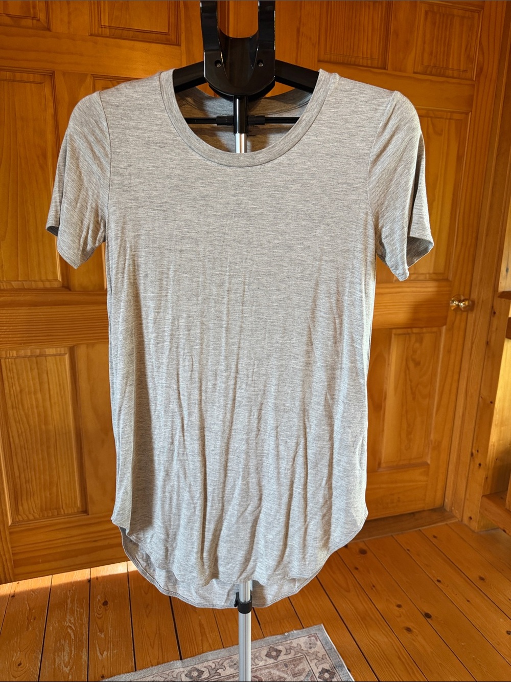 Daily Ritual Heather Gray Short Sleeve long length Crewneck Tee